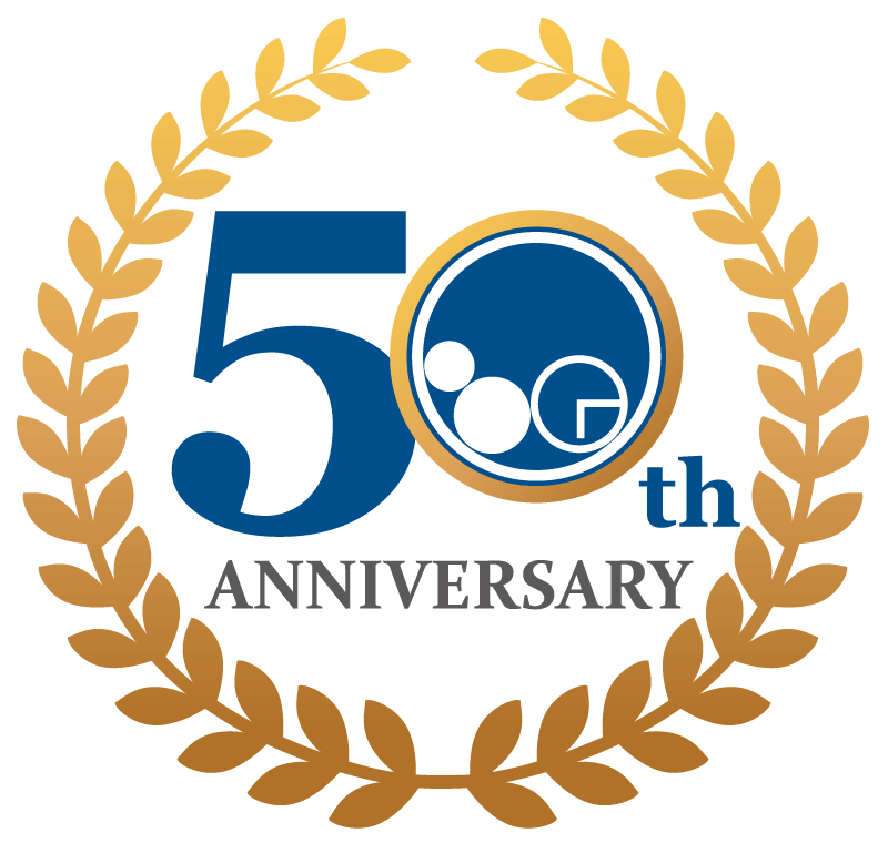 岐阜県公衆衛生検査センター50周年ロゴ